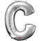 Silver Letter 'C' Air Filled Foil Balloon - 16