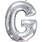 Silver Letter 'G' Air Filled Foil Balloon - 16