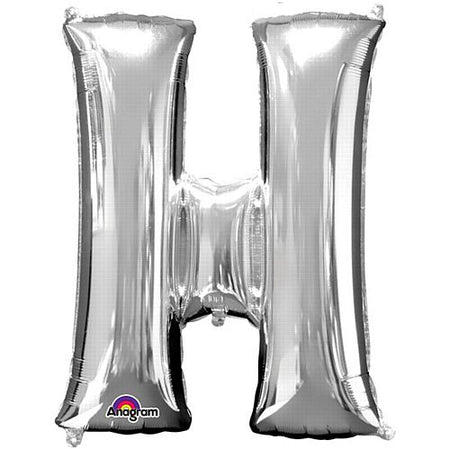 Silver Letter 'H' Air Filled Foil Balloon - 16