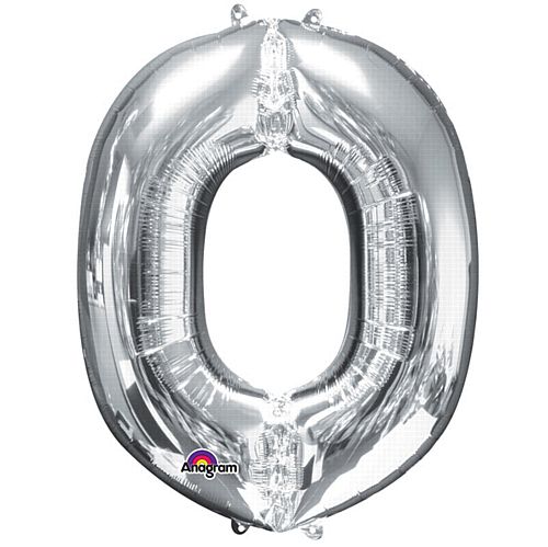 Silver Letter 'O' Air Filled Foil Balloon - 16"