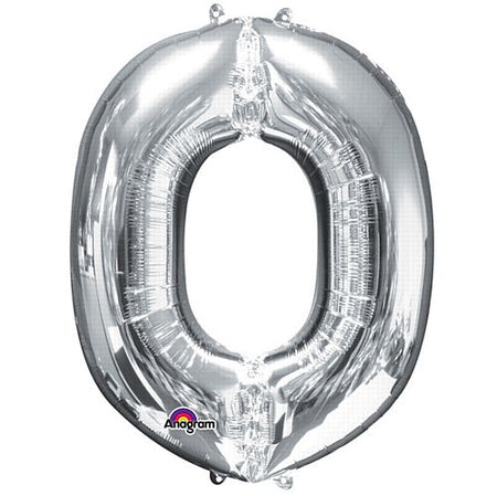 Silver Letter 'O' Air Filled Foil Balloon - 16