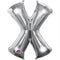 Silver Letter 'X' Air Filled Foil Balloon - 16