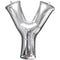 Silver Letter 'Y' Air Filled Foil Balloon - 16
