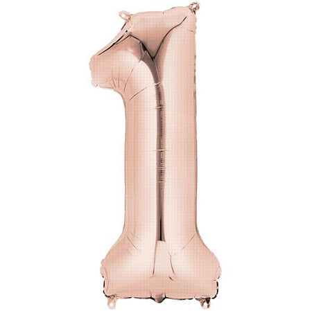 Rose Gold Number 1 Foil Balloon- 34