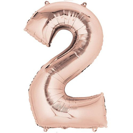 Rose Gold Number 2 Foil Balloon- 34