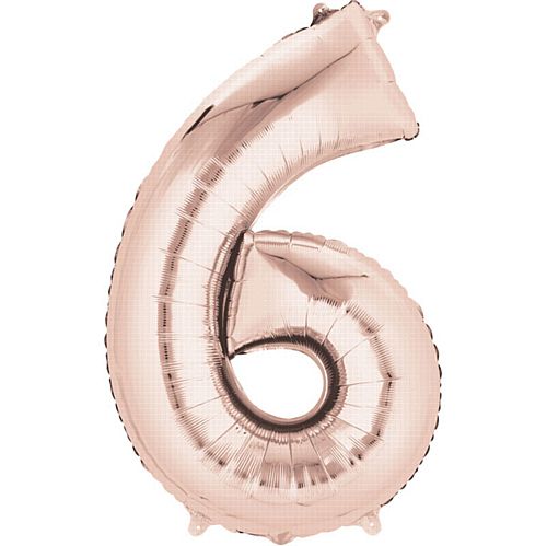 Rose Gold Number 6 Foil Balloon- 34"