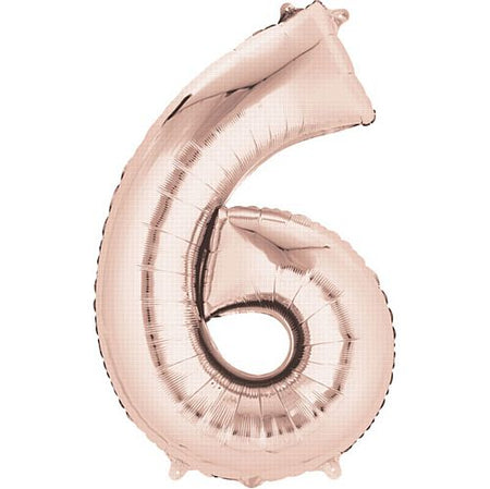 Rose Gold Number 6 Foil Balloon- 34