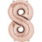 Rose Gold Number 8 Foil Balloon- 34