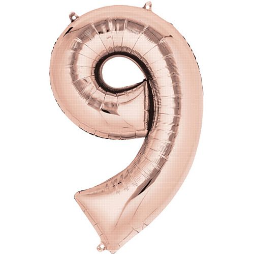 Rose Gold Number 9 Foil Balloon- 34"