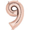 Rose Gold Number 9 Foil Balloon- 34