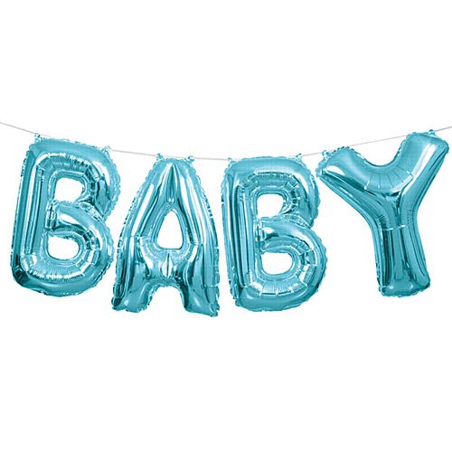 Blue 'Baby' Balloon Letter Banner Kit - 14"