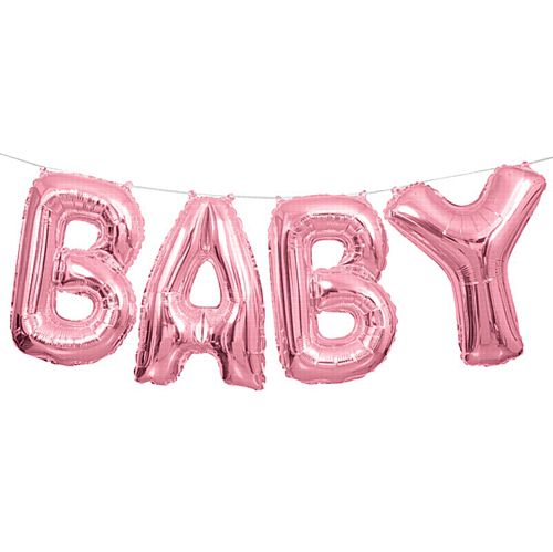 Pink 'Baby' Balloon Letter Banner Kit - 14"