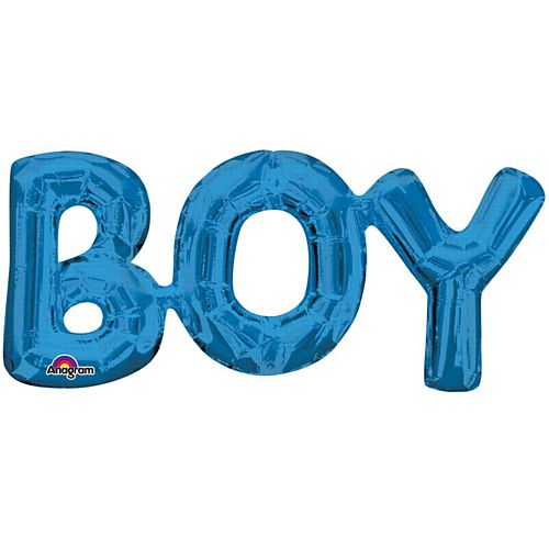 Blue 'Boy' Phrase Balloon - 9" Tall