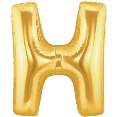 Gold Letter H Foil Balloon - 40"