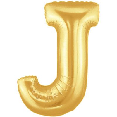 Gold Letter J Foil Balloon - 40"