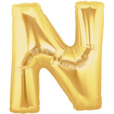 Gold Letter N Foil Balloon - 34"