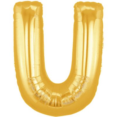 Gold Letter U Foil Balloon - 40"