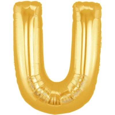 Gold Letter U Foil Balloon - 40"