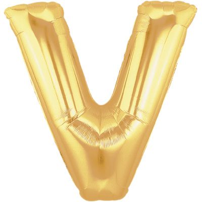 Gold Letter V Foil Balloon - 40"