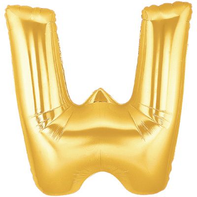 Gold Letter W Foil Balloon - 40"