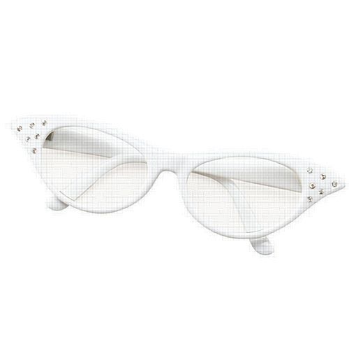 White 50's Style Glasses
