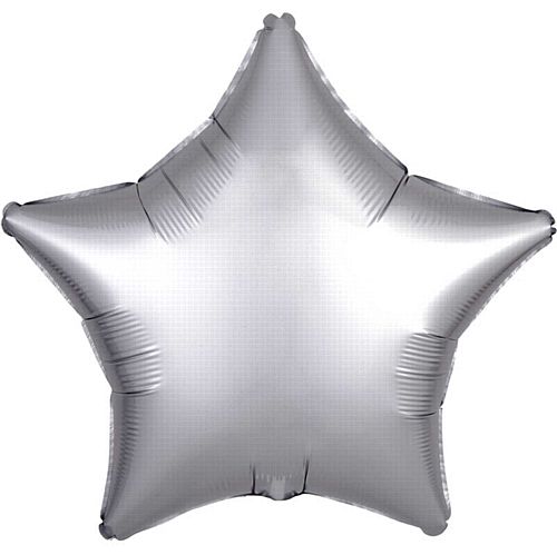 Silver Satin Finish Star Foil Balloon - 18"