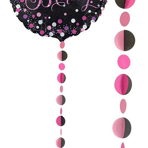 Pink And Black Circles Balloon Tail - 1.2m