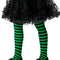 Children's Black And Green Striped Tights