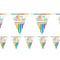 Rainbow Birthday Plastic Flag Bunting - 3.7m