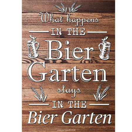 What Happens In The Bier Garten Poster - A3