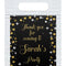 Personalised Birthday Sparkle Gold Card Insert With Sealed Party Bag - Pack of 8