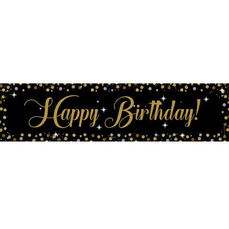 Birthday Sparkle Gold Happy Birthday Banner - 1.2m