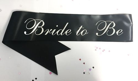 Deluxe Bride To Be Sash - Black