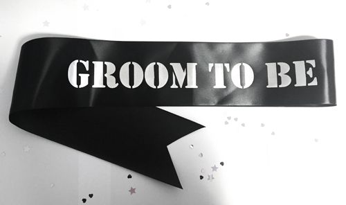 Groom To Be Sash - Black