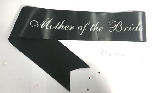 Deluxe Mother Of The Bride Sash - Black