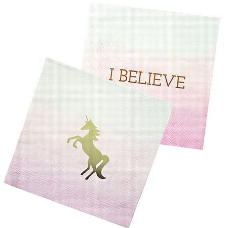 We Heart Unicorns Cocktail Napkins - Pack of 16