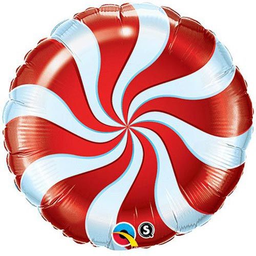 Candy Swirl Red Foil Balloon 18"