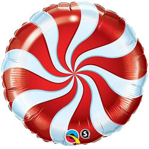 Candy Swirl Red Foil Balloon 18"