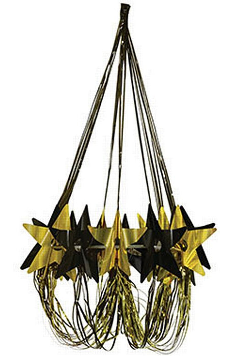 Black And Gold Star Chandelier - 89cm