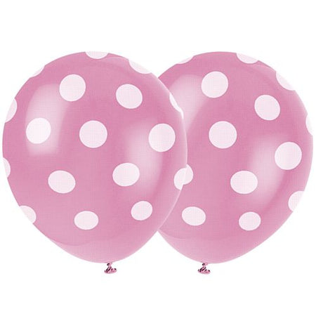 Hot Pink Dots Balloons - 12
