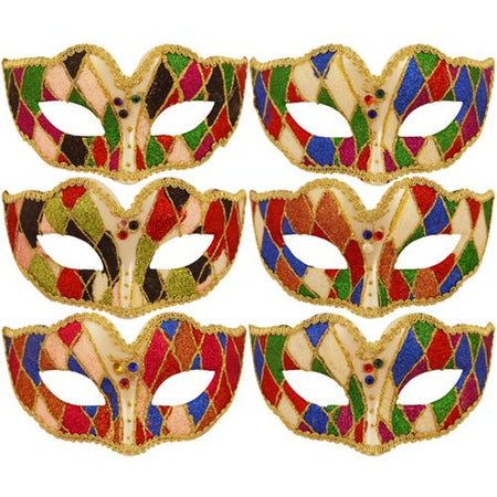 Assorted Multi Colour Harlequin Eyemask - Each