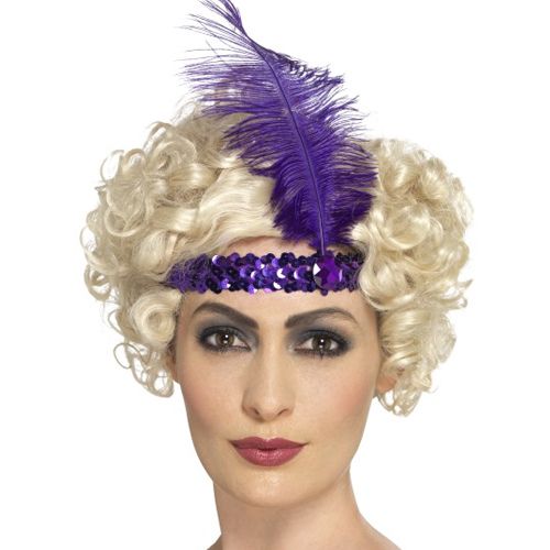 Purple Sequin Flapper Headband