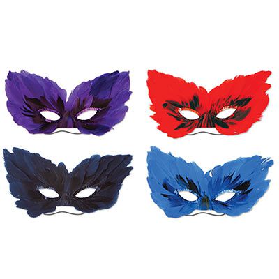 Feather Masks - Pack of 4