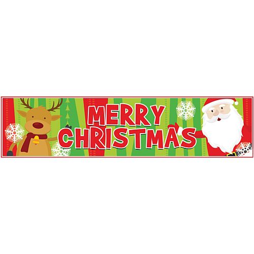 Santa Claus Merry Christmas Banner - 1.2m