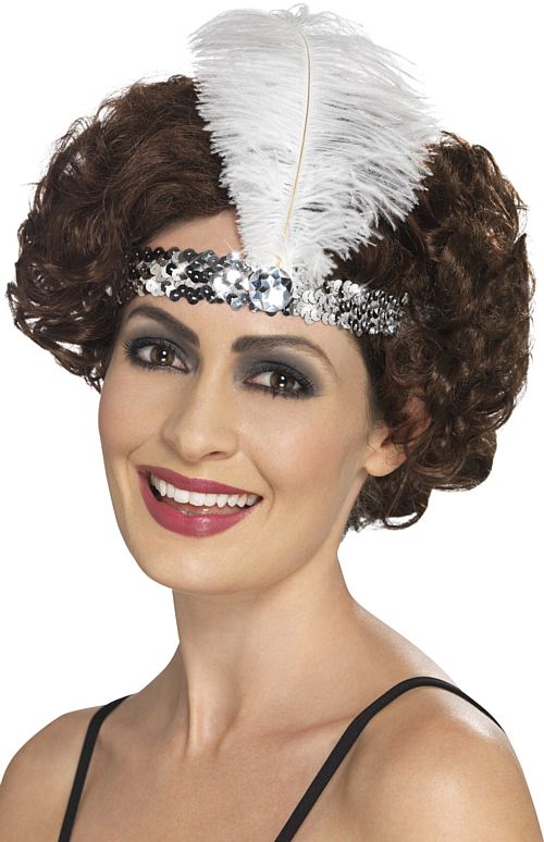 Silver Sequin Flapper Headband