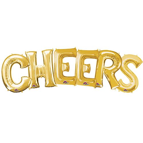 CHEERS Gold Foil Letter Balloon Pack - 40cm