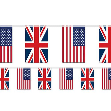 British and American Flags Flag Indoor Bunting - 2.4m