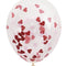Red Heart Shaped Confetti Filled Balloons - 16