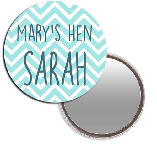 Personalised Pocket Mirror - Chevron Hen Design