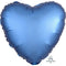Azure Blue Satin Finish Heart Foil Balloon - 18